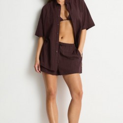 Sea Level - Ripples Aloha Shirt and Boxer Short Chocolate - Costume 
