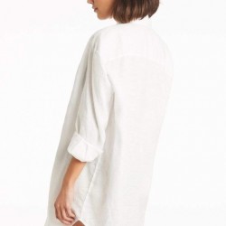 Sea Level - White Linen Cover Up - Shirt