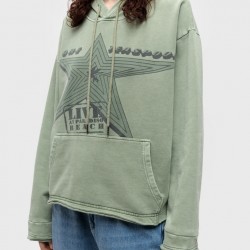 One Teaspoon - Star Tour Worn Washed Khaki - Hoody