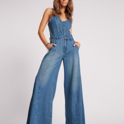 One Teaspoon - Gritty Blue Freida Fit N Flare Denim - Jumpsuit