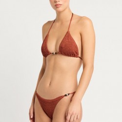Bond-eye - Beaded Ingrid Tri Beaded Tie Side and Vista Brief Bronze Shimmer - Bikini