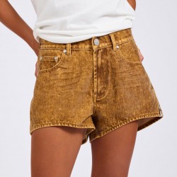 Oneteaspoon - Truckers Mid Waist Relaxed Flocked Tobbaco - Short