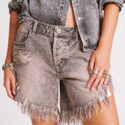 Oneteaspoon - Dusty Smoke Frankies Low Waist Long Length - Shorts