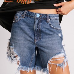 One Teaspoon - Blue Thunder Frankies High Waist Denim - Shorts