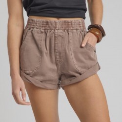Oneteaspoon - Hunters Mid Waist Boyfriend Elasticated Espresso Brown - Denim Short